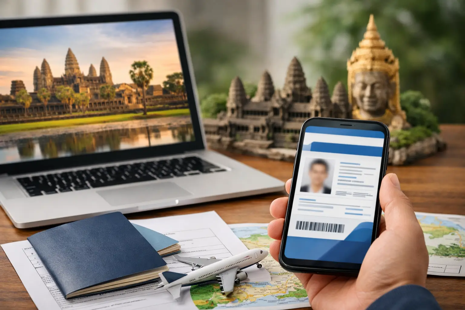 Clear Cambodia eVisa passport scan and passport-style photo preparation